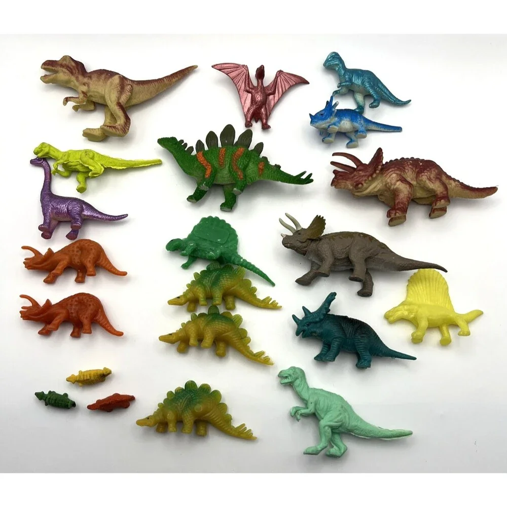 Small Dinosaur Toy Figures Collection For Kids Imaginary Play 21-piece